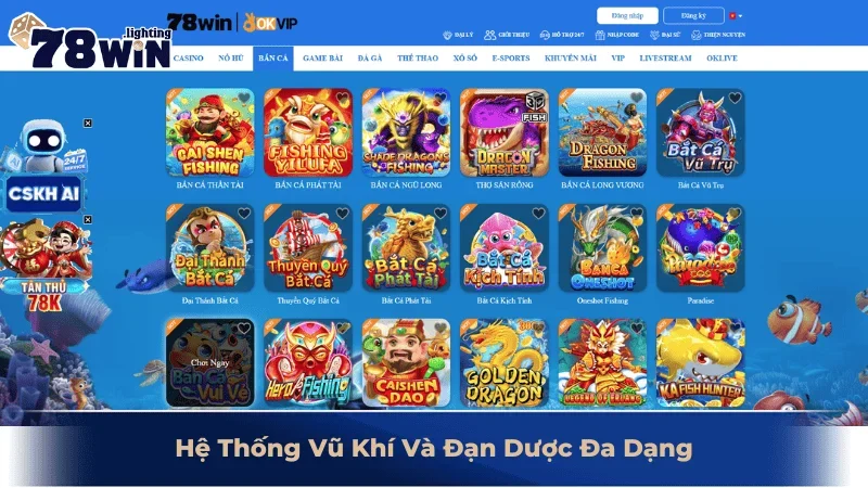 Hệ Thống Vũ Khí Và Đạn Dược Đa Dạng